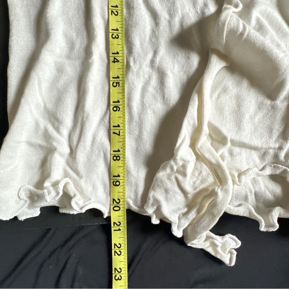 WoolOvers Optic White Wrap Cardigan Sweater Made from a Cotton/Silk Blend - Picture 10 of 16